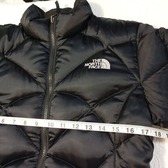 The North Face Black Quilted Girls Jacket L/G Full Zip Puffer Style With Pockets - Picture 12 of 14